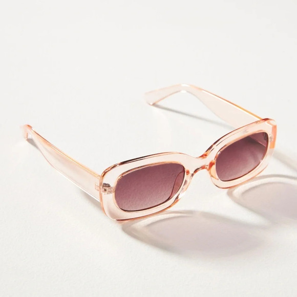 NWT Anthropologie Pink Rectangular Sunglasses - Picture 3 of 4